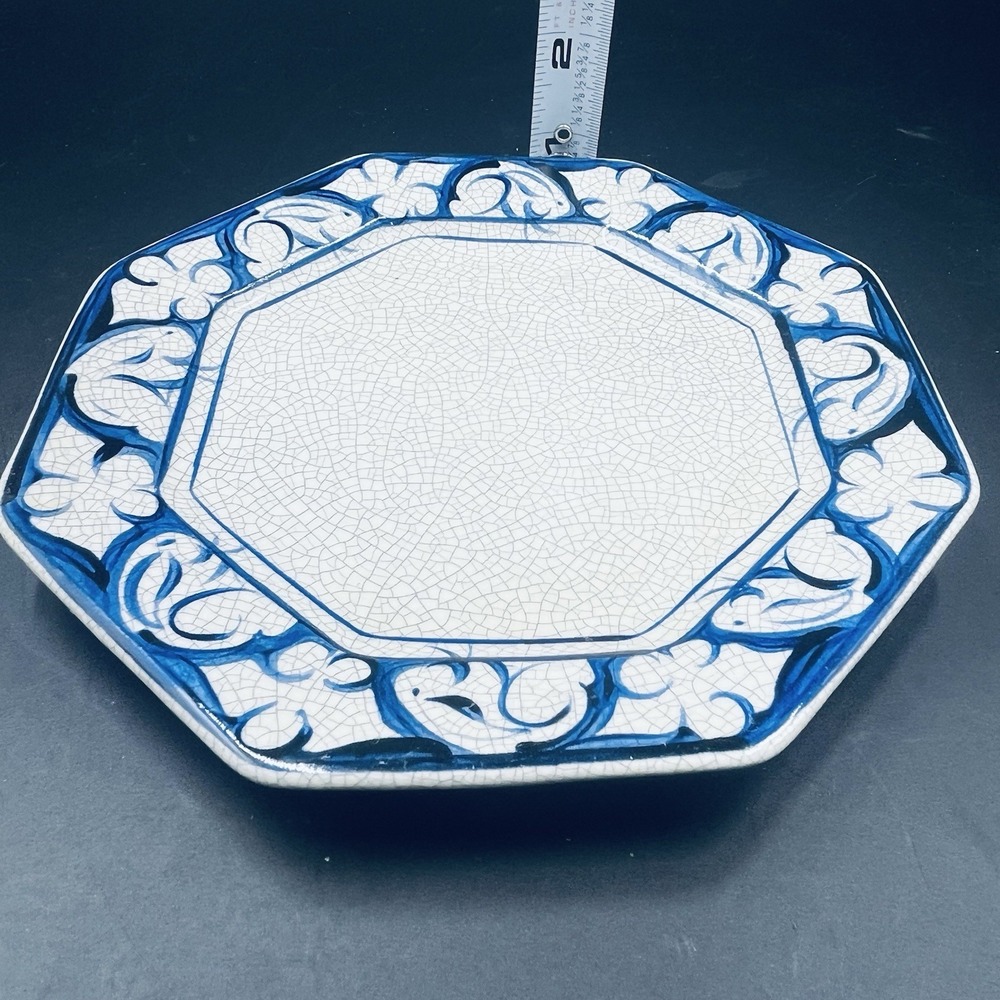 Dedham Pottery Octagon Plate 7" Vintage 1990 Signed - Picture 10 of 10